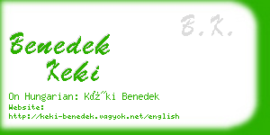 benedek keki business card